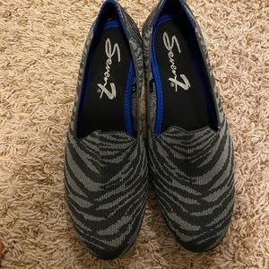 Zebra print loafers - similar to Rothys